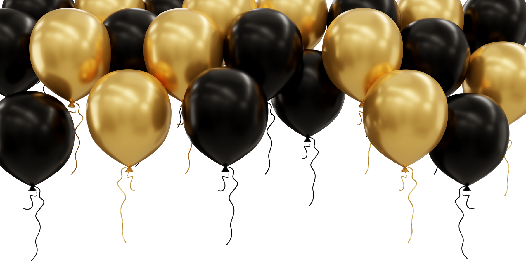 Gold Black Balloons