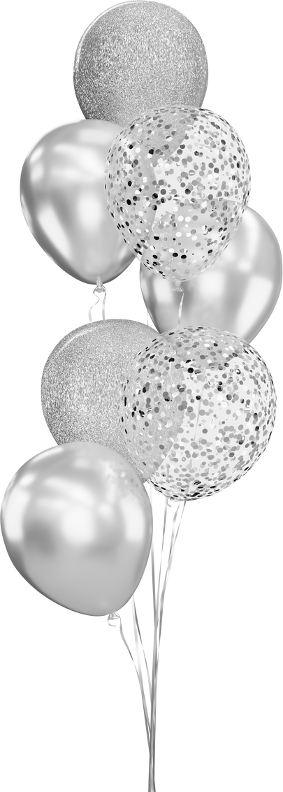 Silver Glitter Balloons