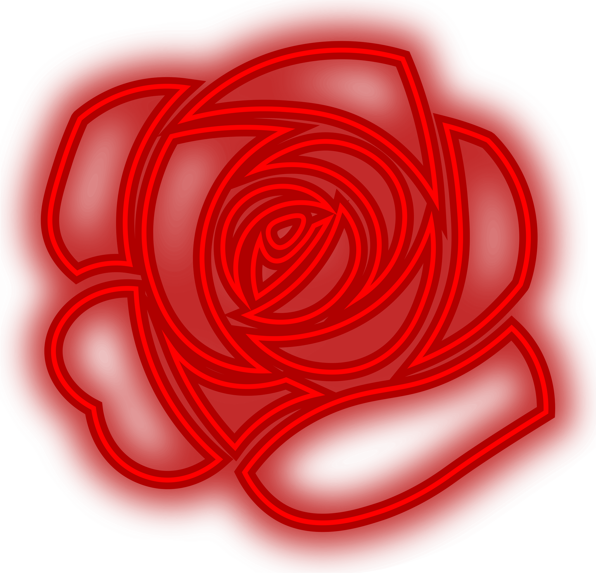 red rose neon. valentine decoration