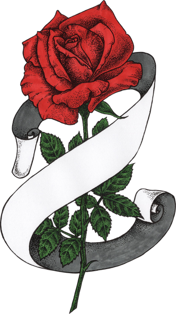 Red Rose with Ribbon