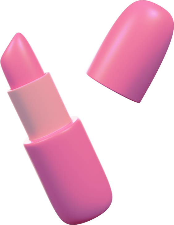 Women Pink Lipstick 3D render illustration