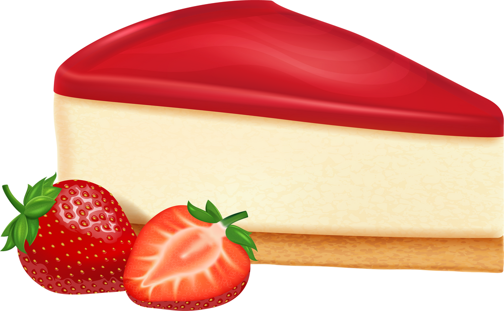 Cheesecake with strawberry jam and strawberry berries