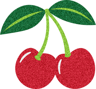 Feminine Romantic Glitter Cherries Sticker